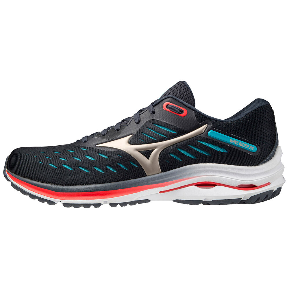 Scarpe Running Mizuno Wave Rider 24 Uomo - Blu Marino/Platino/Blu - 48917-DYWA